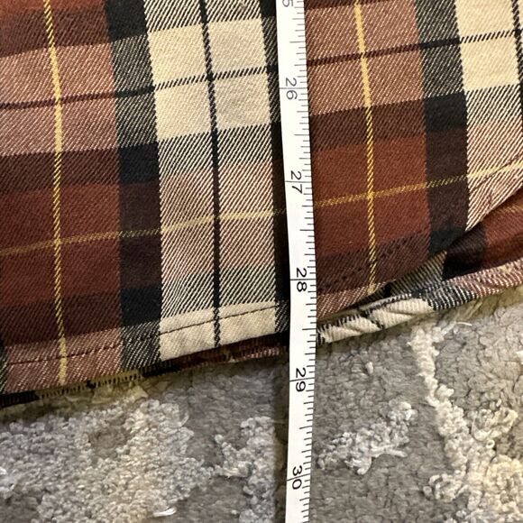 Carhartt Men's Trumbull Plaid Flannel Shirt Sz Medium Button Down Pockets Heavy - Picture 9 of 10